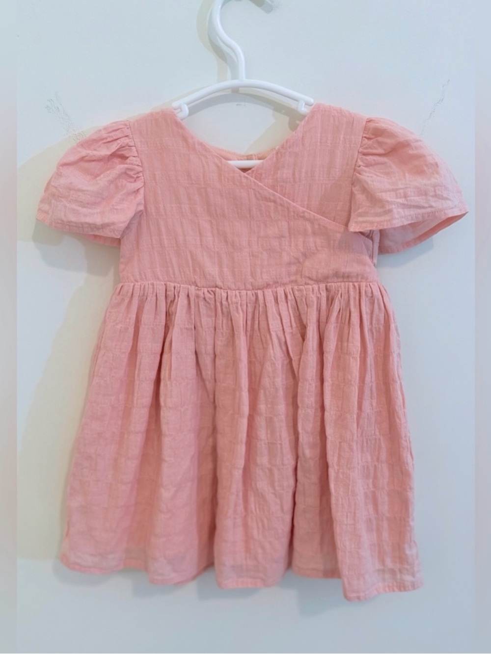 H&M Wrapover Pink Cotton Dress 12M